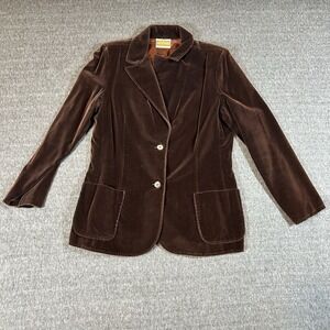 Vintage Koret of California Brown Velvet Blazer 2 Button Jacket See Measurements